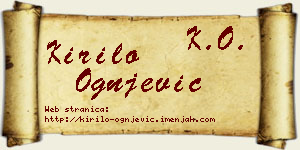 Kirilo Ognjević vizit kartica